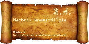 Machnik Anasztázia névjegykártya